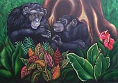 Chimps - Jungle Mural