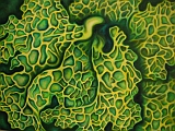 Lichen up close - oil painting